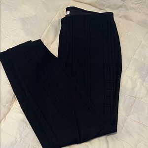 Nanette Lepore Textured Black Straight Leg Pants